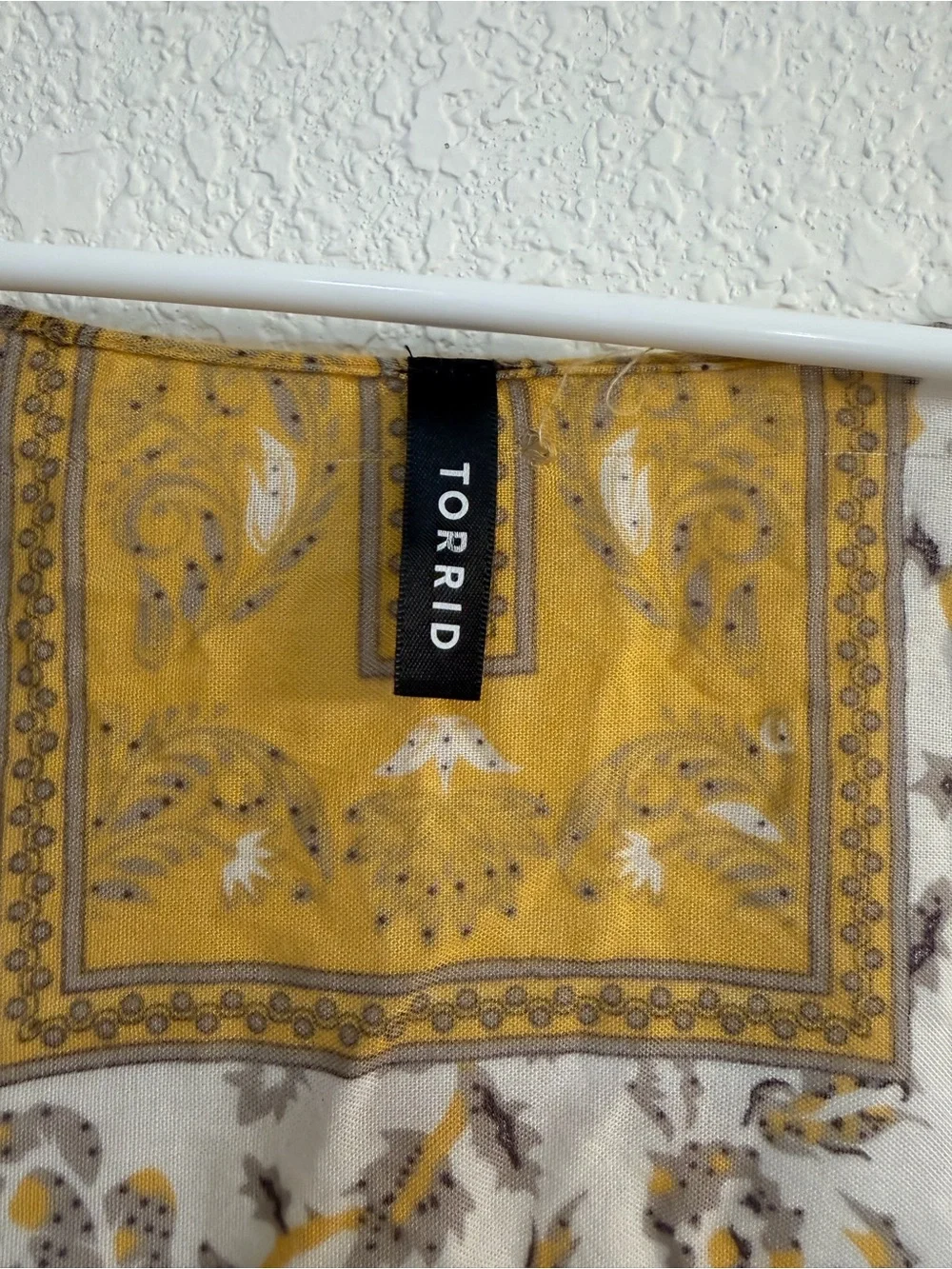 torrid White and Mustard Floral Bandana Kimono